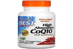 Doctor's Best CoQ10 de Alta Absorción con BioPerine - 100mg, 60 cápsulas, Alta absorción, Antioxidante, Apoyo cardiovascular