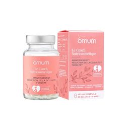 OMUM - Complément Alimentaire Minceur, Cellulite, Fermeté - 60 gélules 1 mois - Coach Action 3-en-1 efficacité prouvée affine, tonifie, draine -Naturel, Fabriqué en France,Vegan,Compatible allaitement