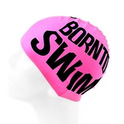 Bormioli nto Swim Gorro Natación, Todo el año, Unisex, Color Rosa/Negro, tamaño Medium