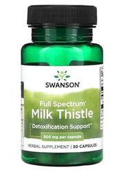 Swanson Cardo Mariano de Espectro Completo 500mg - Suplemento Natural para Desintoxicación Hepática y Salud del Hígado - 30 Cápsulas
