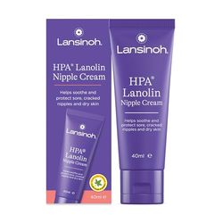 Lansinoh HPA Lanolin Nipple Cream for sore nipple & cracked skin, 100% natural single ingredient, breastfeeding essential, tasteless, odourless, hospital bag, moisturising, 40ml