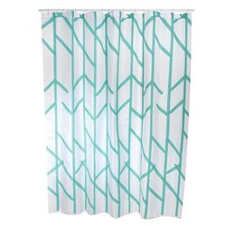 MSV Tenda da Doccia in Poliestere Albero 180x200 cm qualità Premium Turchese - Anelli Inclusi