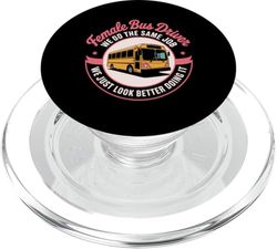 Female Bus Driver Funny School Bus Driver Humor PopSockets PopGrip for MagSafe
