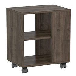 Table d'ordinateur Mobile COLORADO Avec étagères Noyer 35x50x56 cm