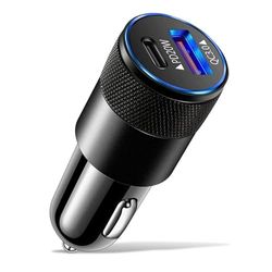 DAM PD 38 W USB-oplader voor de auto, 2,5 x 2,5 x 7 cm, kleur: zwart