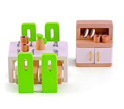 Dining Room - Wooden Dolls House Accessories, Multicolor