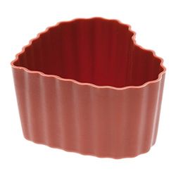 Rosenthal – sambonet – 6 cupcakeformer, muffinformation – silikon – röd – hjärta – 6 x 5,5 cm