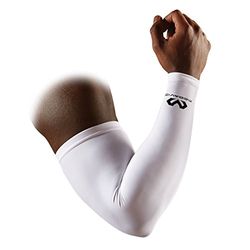 Mc David 6566R Unisex Adult Compression Sleeves (Pack of 1), White, S/M