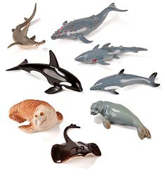 Miniland - Barco com animais marinhos, 8 figuras (27460)