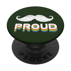 orgullo gay bigote arco iris CSD Gay LGBTQ++ PopSockets PopGrip Adhesivo