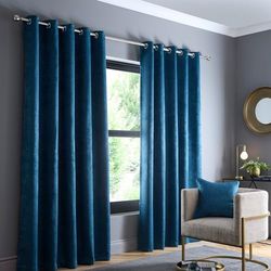 Fusion - Rideaux Bleu Sarcelle 229 x 229 cm - 2 Panneaux à Œillets - Thermiques pour Chambre/Salon - Tentures de Porte