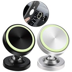 Vinabo Magnetische houder voor telefoon, 360 graden draaibaar, compatibel met alle smartphones, auto-accessoires voor binnen, 2 stuks