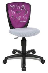 Topstar Chaise de Bureau pivotante pour Enfant Motif Chevaux Noir/Blanc