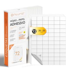 Feuilles A4 d'Étiquettes Adhésives Blanches, Créez vos Autocollants Personnalisés toute Surface, Papier A4 Adhésif Sécurisé, Étiquette Adhésive à Imprimer - Ofituria (72 par feuille, 10 feuilles)