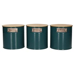 KitchenCraft Barattoli per la conservazione, verde acqua, 3 pezzi, in confezione regalo