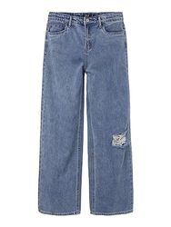 Name It Nlfnoizza DNM Hw raka byxor noos jeans, Medium blå denim, 170 cm