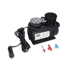Ferrestock FSKCOM001 Mini compressor de ar com 12 V, 250 PSI, 20,7 bares, 35 L de descarga por minuto e 4 adaptadores para pneus de bicicleta, bolas e tapetes