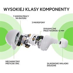 Belkin SoundForm Immerse, prawdziwie bezprzewodowe słuchawki douszne – Hybrid ANC, odporność na pot i wodę IPX5, Apple Find My, Belkin Ping My Earbuds, do iPhone'a, Galaxy, Pixel i nie tylko, białe
