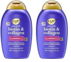 OGX Après-Shampoing à la Biotine et au Collagène pour Épaissir les Cheveux, 385 ml (Lot de 2)
