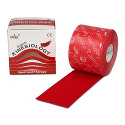 Nasara cinta kinesiológica original para el deporte y la medicina, tamaño del rollo 5cm x 5m, rojo
