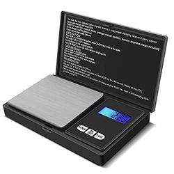 Báscula Digital de Precisión, Báscula portátil de Bolsillo, Pantalla LCD Retroiluminada, Precisión con Función de Tara, Acero inoxidable, Mini balanza para joyería, cocina, pastillas, infusiones