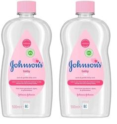 Johnson's Baby Baby Oil, Pink, 500 ml (Pack of 2)