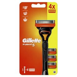 Gillette Fusion5 - Rasoio da uomo + 4 lame di ricambio, con 5 Lame per ridurre l'attrito, rasatura di cui quasi non ti senti, nero