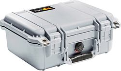 PELI 1400 stötsäker skyddslåda, IP67-vatten- och dammtät, 9 liters kapacitet, tillverkad i Tyskland, inget skum, silver