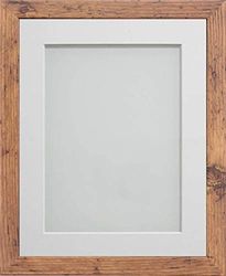 Frame Company Allington Rustic Photo Frame with White Mount, 20x16 for 16x12 inch, fitted with perspex