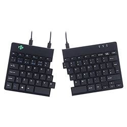 Clavier divisé R-Go, design ergonomique avec clavier divisé et indicateur de pause intégré, disposition QWERTY (UK), filaire USB, noir