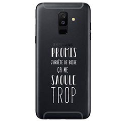 Zokko fodral Samsung A6 Plus 2018 "Promise I Stop Drink" - mjukt genomskinligt bläck vitt