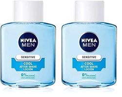 NIVEA MEN Sensitive Cool Loción After Shave (1 x 100 ml), con 0% alcohol para calmar la irritación, loción calmante para el cuidado de la piel sensible (Paquete de 2)