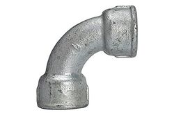 Feuille 2a, courte, 90°, IG/IG, Rp 1 1/2, température de fonctionnement : -20 °C à 300 °C, fonte noire, galvanisée à chaud, DIN EN 10242.