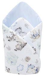 Medi Partners Saco de Dormir recién Nacido 100% Algodón 75x75cm Todo el año Croissant para niños Multifuncional Antialérgico (Ciervo y Erizo)