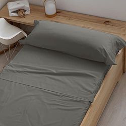 BELUM | Antrathite Sheet Set 100% Combed Cotton 175 Thread Count for 90 Beds, Top: 160 x 270 cm Fitted Sheet: 90 x 200 cm + 25 cm Bellows