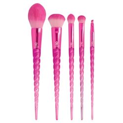 MODA Royal & Langnickel Juego de brochas de maquillaje de tamaño completo, 5 piezas, incluye pinceles para colorete, complejidad, sombra abovedada, arrugas y ángulo, rosa