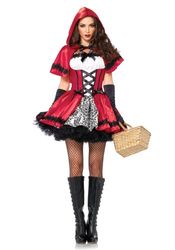 Leg Avenue Gothic Red Riding Hood Costume (S, Red/White)