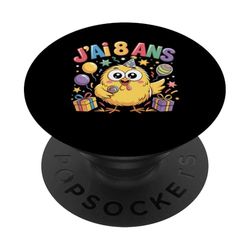 Enfant poulette Enfant 8ans Anniversaire Fille pollo PopSockets PopGrip Adhesivo