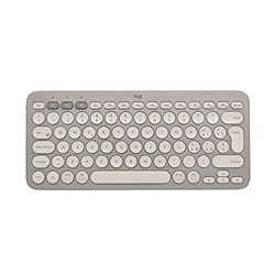 Logitech K380 Tastiera Wireless Bluetooth Multidispositivo, Fino 3 Dispositivi, Compatta,Batteria di 2 Anni - PC, Laptop, Windows, Mac, Chrome OS, Android, iPadOS, Apple TV - Sabbia