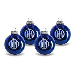 Inter - Set of 4 Premium Christmas Baubles - Ideal Christmas Decoration as a gift and for all Inter fans