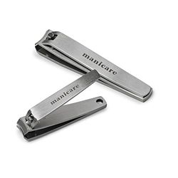 Manicare Premium Nail Clippers, Pack Of 2, Stainless Steel Small And Medium Clippers For Precisie Trimming Of Toenails And Fingernails, Professional Blade, Durable, Perfect For Manicures And Pedicure