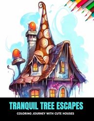Tranquil Tree Escapes: Coloring Journey with Cute Houses, 50 Pages, 8.5 x 11 inches