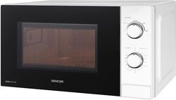 Sencor Forno a Microonde Piccolo, EasyClean, 20L - Microonde Rapido 700W, 5 Livelli di Potenza, Piatto rotante 25.5cm, Timer fino a 35min, Funzione di Scongelamento igienico - Bianco