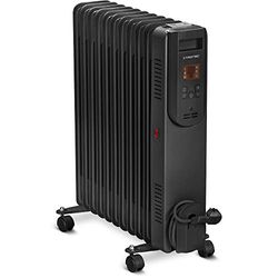 TROTEC TRH 25 E - Elektrische radiator, Olieradiator 2.500 W Vermogen, 3 warmtestanden (1.000 W / 1.500 W / 2.500 W), Effectieve 11-ribben radiator, Slechts 8 minuten opwarmtijd