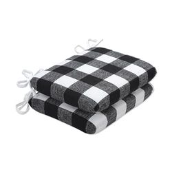 Pillow Perfect Anderson Lot de 2 Coussins de Chaise Mats d'extérieur et d'intérieur 47,7 x 39,5 x 7,6 cm, Noir