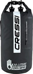 Cressi Dry Bag Premium 20 L bolsa/mochila impermeável bicolor para atividades desportivas, unissexo para adultos, preto/preto, 20 L