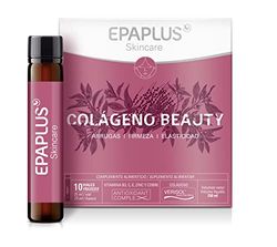 EPAPLUS Skincare Colágeno Beauty, 10 Viales/25 ml, Colágeno Verisol, Té Verde, Flor de azahar, Baya de Açai, Arrugas, Firmeza, Elasticidad, Sabor Maracuyá