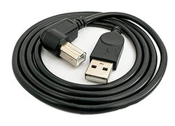 SYSTEM-S USB 2.0 kabel 100 cm type B stekker naar A stekker hoek adapter in zwart