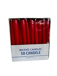 CERERIA di Giorgio risthò Cone for Candlestick, Wax Candles, Bordeaux, 2.2 X 21 cm, 50 Units