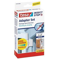 tesa Insect Stop Adaptateur pour Porte ALU COMFORT – Pour le Montage des Moustiquaires tesa Insect Stop ALU COMFORT – Sans Perçage – Pour Cadre de Fenêtre de 13 à 20 mm – Blanc